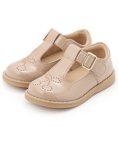 petit main（プティマイン）の「チェリーアイレットシューズ（サンダル・キッズ・ベージュ/ブラウン/オフホワイト・17cm/18cm/16cm/15cm）」の3枚目の写真