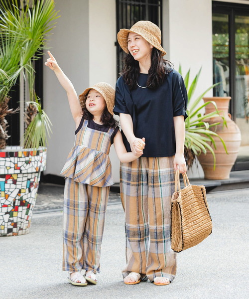 URBAN RESEARCH DOORS(アーバンリサーチドアーズ)の「『セットアップ対応/親子リンク』レーヨンリネンイージーパンツ(KIDS)(その他パンツ・キッズ・イエロー/ナチュラル・105/120/135)」の1枚目の写真