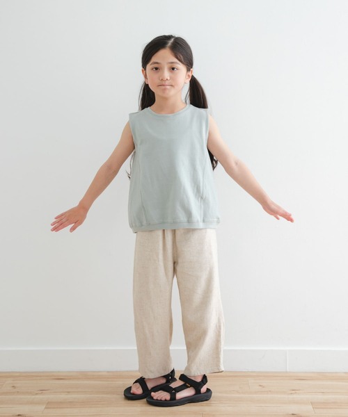 URBAN RESEARCH DOORS(アーバンリサーチドアーズ)の「『セットアップ対応/親子リンク』レーヨンリネンイージーパンツ(KIDS)(その他パンツ・キッズ・イエロー/ナチュラル・105/120/135)」の3枚目の写真
