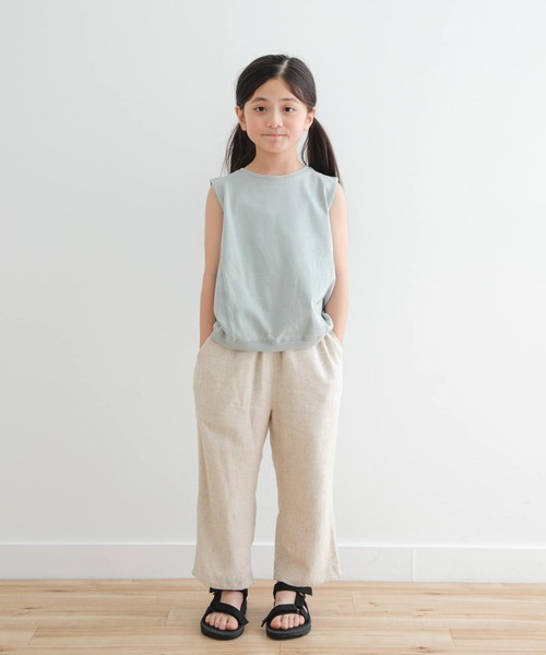 URBAN RESEARCH DOORS(アーバンリサーチドアーズ)の「『セットアップ対応/親子リンク』レーヨンリネンイージーパンツ(KIDS)(その他パンツ・キッズ・イエロー/ナチュラル・105/120/135)」の4枚目の写真
