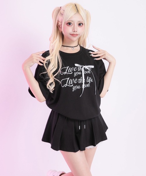 Diable baiser(ディアブルベーゼ)の「半袖カットソーセットアップ(ワンピース・レディース・ブラック/アイボリー/グレー・FREE)」の13枚目の写真