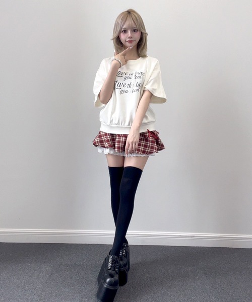 Diable baiser(ディアブルベーゼ)の「半袖カットソーセットアップ(ワンピース・レディース・ブラック/アイボリー/グレー・FREE)」の14枚目の写真