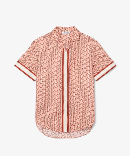 LACOSTE(ラコステ)の「ウィメンズ オーバーサイズ オープンカラーモノグラムシャツ(シャツ/ブラウス・レディース・ピンク・34/38/36)」の15枚目の写真