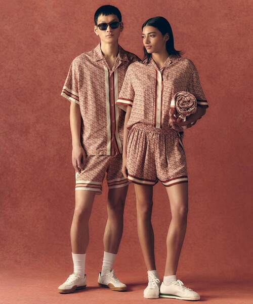LACOSTE(ラコステ)の「ウィメンズ オーバーサイズ オープンカラーモノグラムシャツ(シャツ/ブラウス・レディース・ピンク・34/38/36)」の12枚目の写真