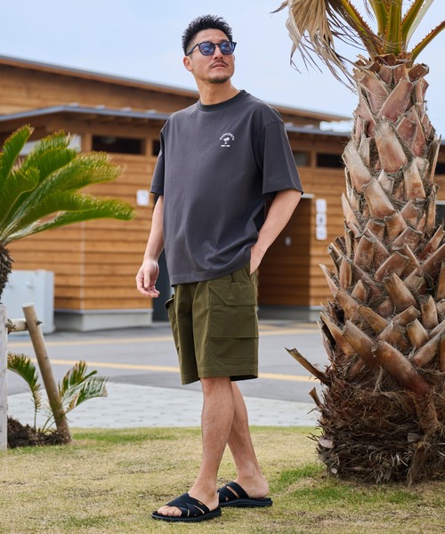 Sunny Smith(サニースミス)の「【SUNNY SMITH】ヤシの木アーチロゴワンポイント刺繍Tシャツ(Tシャツ/カットソー・メンズ・スモークグレー/ホワイト/ホワイト系その他・LARGE/MEDIUM)」の8枚目の写真