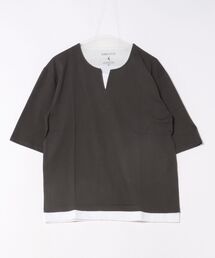 【ZERO STAIN/ゼロステイン】汗染みの目立ちにくいTシャツ ZEROSTAIN 切り替えデザインTシャツ 防汚 UVカット 綿タッチ・厚手