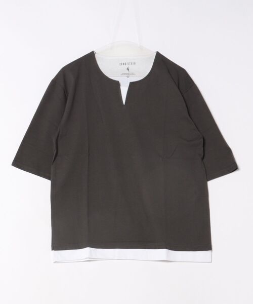 LB/S (エルビーエス)の「【ZERO STAIN/ゼロステイン】汗染みの目立ちにくいTシャツ ZEROSTAIN 切り替えデザインTシャツ 防汚 UVカット 綿タッチ・厚手(Tシャツ/カットソー・メンズ・ベージュ系その他2/ブラック系その他2/ホワイト系その他/ブルー系その他2/ブルー系その他/ブラック系その他/ブルー系その他3/ブルー系その他4/ホワイト系その他2/ブラック系その他3/ベージュ系その他/ブラック系その他4・MEDIUM/LARGE/X-LARGE)」の4枚目の写真