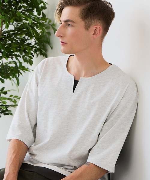 LB/S (エルビーエス)の「【ZERO STAIN/ゼロステイン】汗染みの目立ちにくいTシャツ ZEROSTAIN 切り替えデザインTシャツ 防汚 UVカット 綿タッチ・厚手(Tシャツ/カットソー・メンズ・ベージュ系その他2/ブラック系その他2/ホワイト系その他/ブルー系その他2/ブルー系その他/ブラック系その他/ブルー系その他3/ブルー系その他4/ホワイト系その他2/ブラック系その他3/ベージュ系その他/ブラック系その他4・MEDIUM/LARGE/X-LARGE)」の8枚目の写真