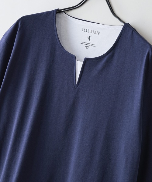 LB/S (エルビーエス)の「【ZERO STAIN/ゼロステイン】汗染みの目立ちにくいTシャツ ZEROSTAIN 切り替えデザインTシャツ 防汚 UVカット 綿タッチ・厚手(Tシャツ/カットソー・メンズ・ベージュ系その他2/ブラック系その他2/ホワイト系その他/ブルー系その他2/ブルー系その他/ブラック系その他/ブルー系その他3/ブルー系その他4/ホワイト系その他2/ブラック系その他3/ベージュ系その他/ブラック系その他4・MEDIUM/LARGE/X-LARGE)」の15枚目の写真