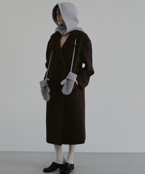 anuke(アンヌーク)の「Double Tweed Coat(テーラードジャケット・レディース・クリーム/ブラウン・38inch/36inch)」の3枚目の写真