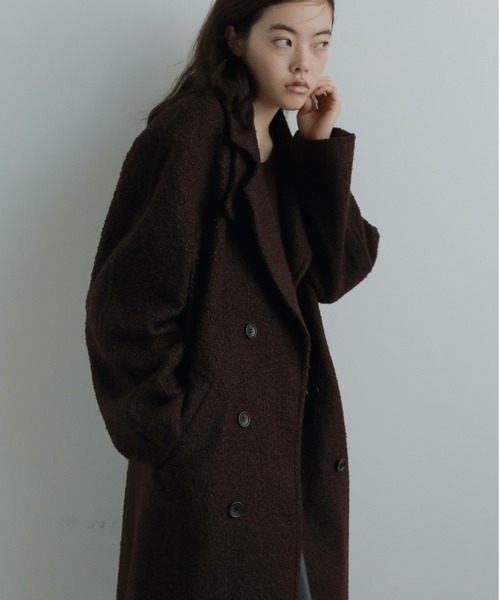 anuke(アンヌーク)の「Double Tweed Coat(テーラードジャケット・レディース・クリーム/ブラウン・38inch/36inch)」の6枚目の写真