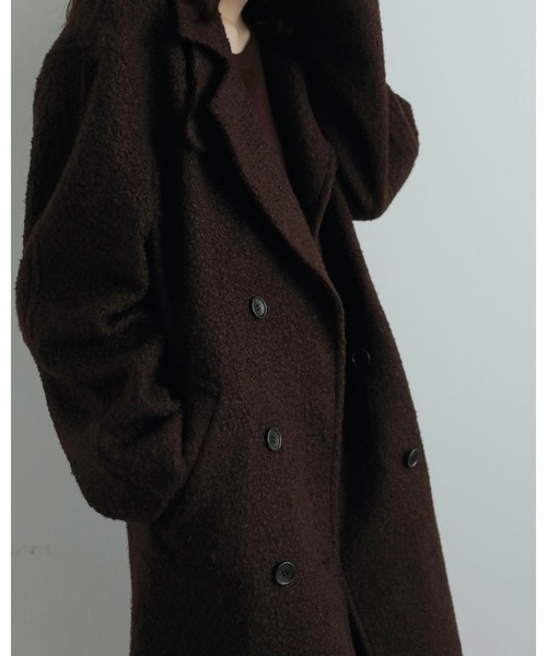 anuke(アンヌーク)の「Double Tweed Coat(テーラードジャケット・レディース・クリーム/ブラウン・38inch/36inch)」の9枚目の写真