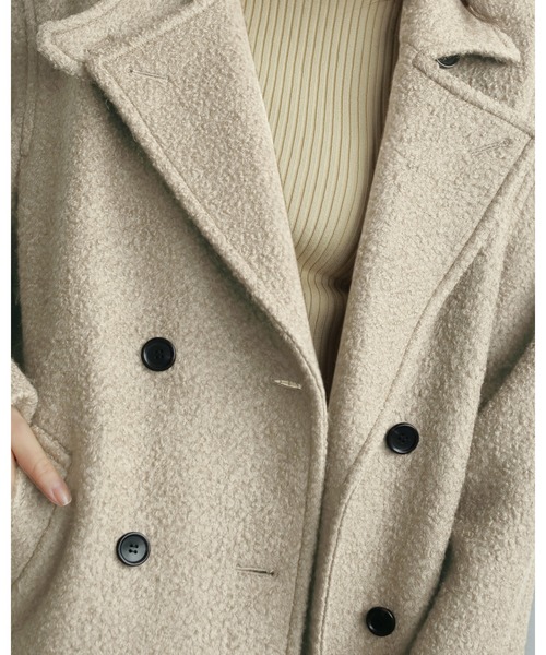 anuke(アンヌーク)の「Double Tweed Coat(テーラードジャケット・レディース・クリーム/ブラウン・38inch/36inch)」の16枚目の写真