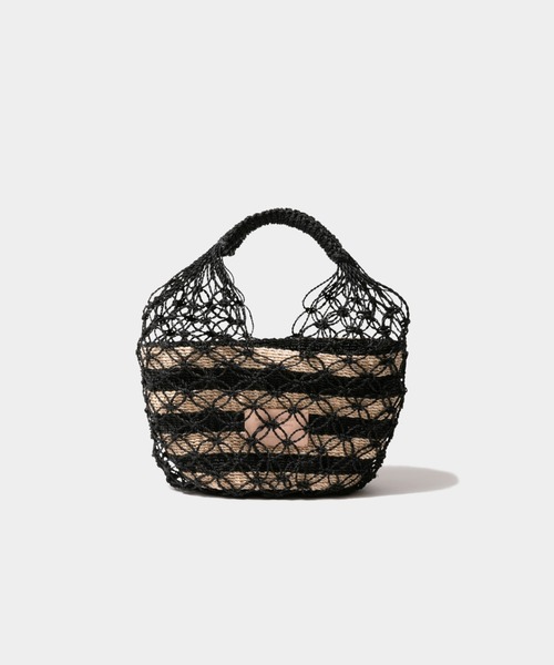 beautiful people かごバック　ブラック abaca biku hand bag（かごバッグ）｜beautiful people