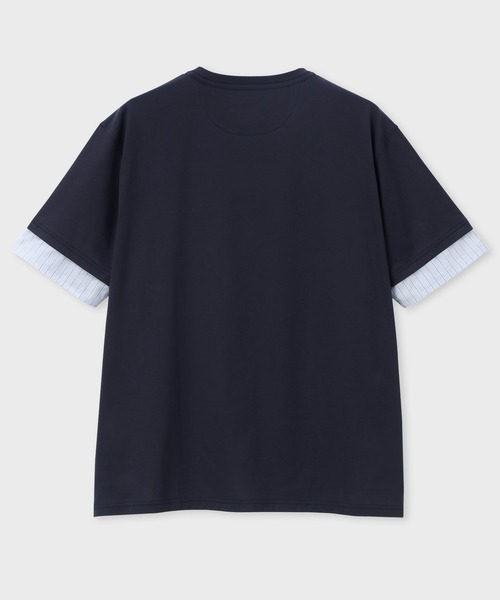 Paul Smith(ポールスミス)の「ストライプシャツスリーブ 半袖Tシャツ / 153501 179TN(Tシャツ/カットソー・メンズ・アイボリー/ネイビー・MEDIUM/LARGE/X-LARGE)」の5枚目の写真