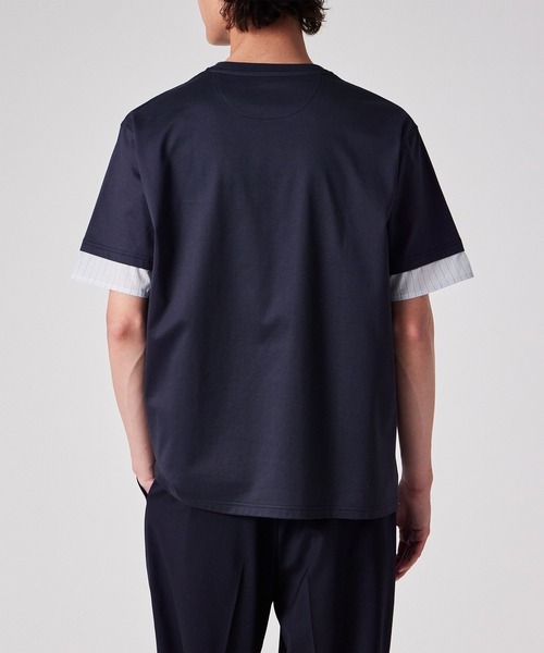 Paul Smith(ポールスミス)の「ストライプシャツスリーブ 半袖Tシャツ / 153501 179TN(Tシャツ/カットソー・メンズ・アイボリー/ネイビー・MEDIUM/LARGE/X-LARGE)」の11枚目の写真
