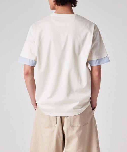 Paul Smith(ポールスミス)の「ストライプシャツスリーブ 半袖Tシャツ / 153501 179TN(Tシャツ/カットソー・メンズ・アイボリー/ネイビー・MEDIUM/LARGE/X-LARGE)」の15枚目の写真