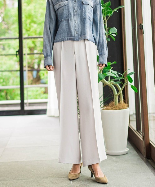 la.f…(ラエフ)の「”シワレス”ワイドパンツ≪洗濯機で洗える≫(スラックス・レディース・ライトグレー/ネイビー/ブラック・7号/9号/11号)」の18枚目の写真
