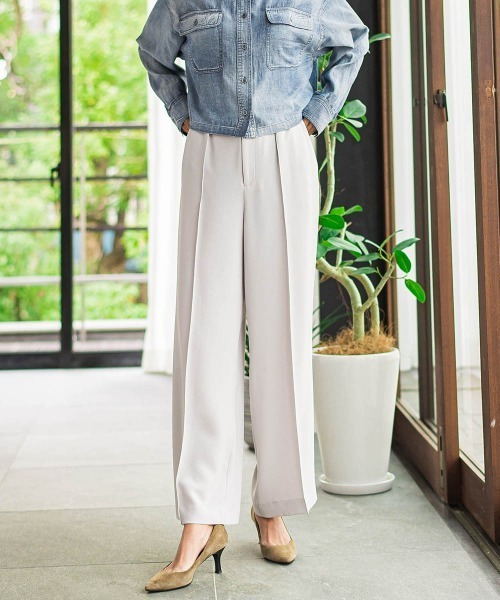la.f…(ラエフ)の「”シワレス”ワイドパンツ≪洗濯機で洗える≫(スラックス・レディース・ライトグレー/ネイビー/ブラック・7号/9号/11号)」の16枚目の写真