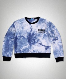 CHEER（チアー）の「バック編み上げデザインショート丈タイダイ柄トレーナー（スウェット）」