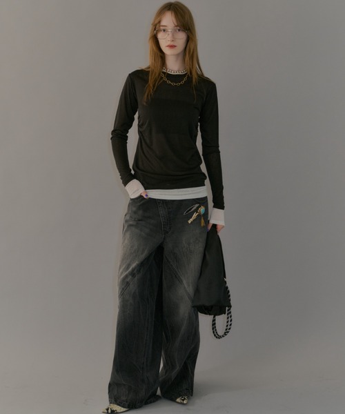 yae（ヤエ）の「"Y" denim / "ワイ" デニム（デニムパンツ・レディース・ブラック/ブルー・36/38/34）」の16枚目の写真