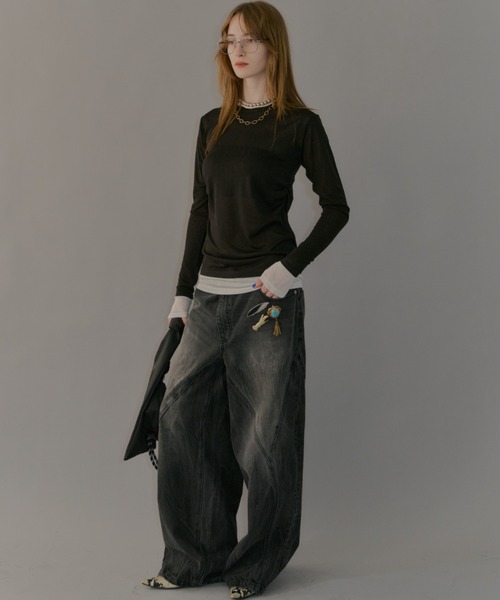 yae（ヤエ）の「"Y" denim / "ワイ" デニム（デニムパンツ・レディース・ブラック/ブルー・36/38/34）」の17枚目の写真