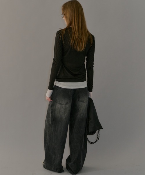 yae（ヤエ）の「"Y" denim / "ワイ" デニム（デニムパンツ・レディース・ブラック/ブルー・36/38/34）」の18枚目の写真