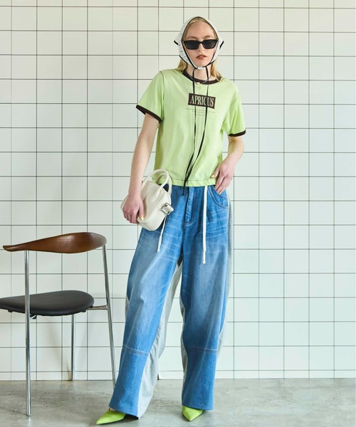 MAISON SPECIAL(メゾンスペシャル)の「APRICUS Ringer T-shirt/APRICUSリンガーTEE(Tシャツ/カットソー・レディース・ホワイト/チャコールグレー/グリーン・FREE)」の7枚目の写真