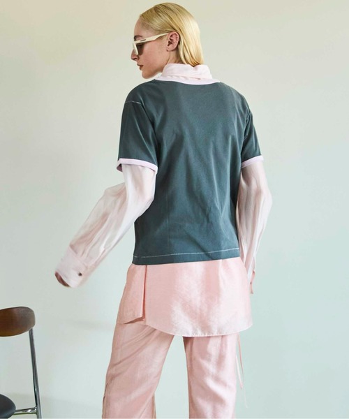 MAISON SPECIAL(メゾンスペシャル)の「APRICUS Ringer T-shirt/APRICUSリンガーTEE(Tシャツ/カットソー・レディース・ホワイト/チャコールグレー/グリーン・FREE)」の10枚目の写真