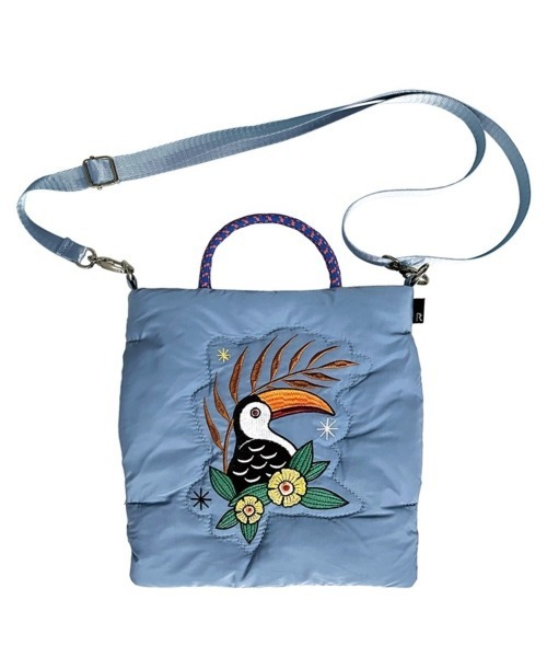 ROOTOTE(ルートート)の「FEサコッシュbroderie-A(ショルダーバッグ・レディース・ブラック系その他/ライトブルー・FREE)」の2枚目の写真