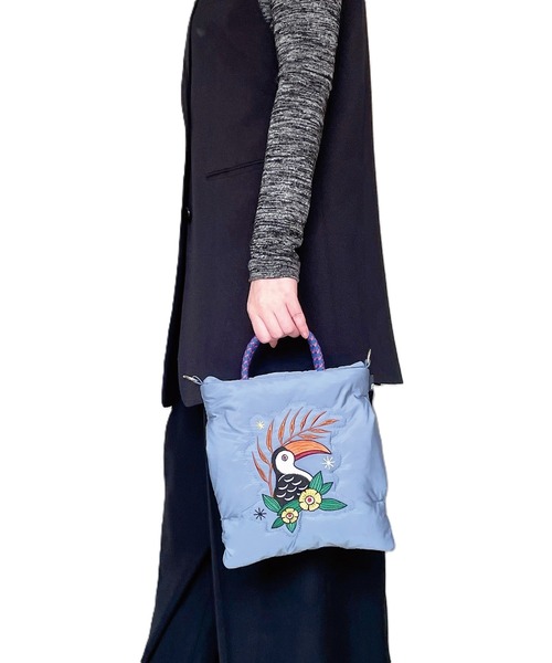 ROOTOTE(ルートート)の「FEサコッシュbroderie-A(ショルダーバッグ・レディース・ブラック系その他/ライトブルー・FREE)」の9枚目の写真