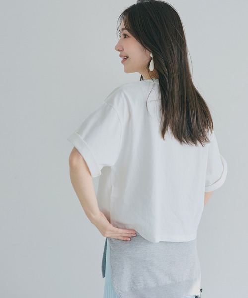 coca（coca）（コカ）の「オーバーシルエットロゴTシャツ（Tシャツ/カットソー・レディース・ホワイト/グレー・S/L/M）」の7枚目の写真