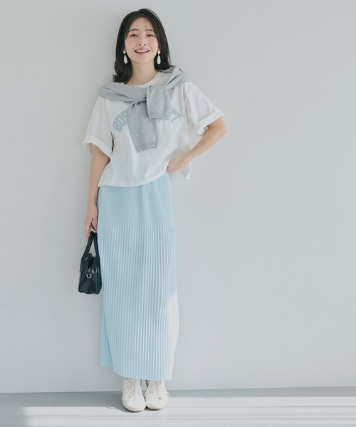 coca（coca）（コカ）の「オーバーシルエットロゴTシャツ（Tシャツ/カットソー・レディース・ホワイト/グレー・S/L/M）」の8枚目の写真