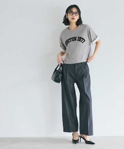 coca（coca）（コカ）の「オーバーシルエットロゴTシャツ（Tシャツ/カットソー・レディース・ホワイト/グレー・S/L/M）」の9枚目の写真