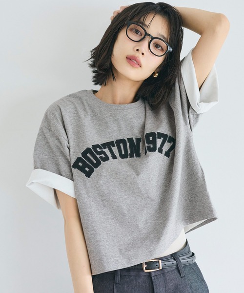 coca（coca）（コカ）の「オーバーシルエットロゴTシャツ（Tシャツ/カットソー・レディース・ホワイト/グレー・S/L/M）」の13枚目の写真