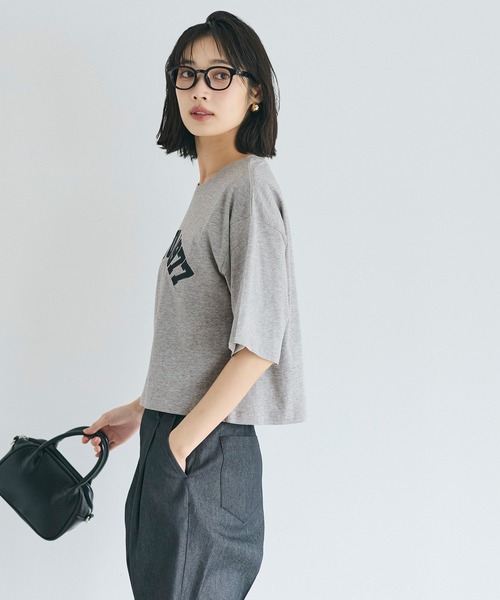 coca（coca）（コカ）の「オーバーシルエットロゴTシャツ（Tシャツ/カットソー・レディース・ホワイト/グレー・S/L/M）」の14枚目の写真