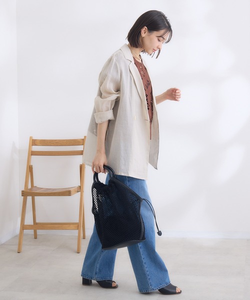 KATHARINE ROSS（キャサリンロス）の「【KATHARINE ROSS】リネンジャケット（テーラードジャケット・レディース・ベージュ/モカ・MEDIUM）」の5枚目の写真