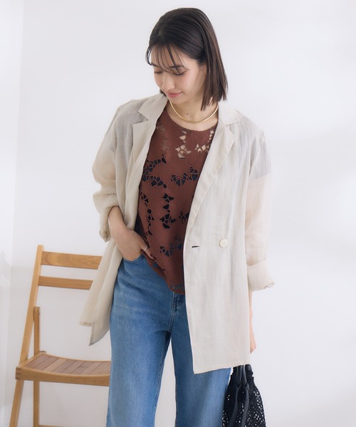 KATHARINE ROSS（キャサリンロス）の「【KATHARINE ROSS】リネンジャケット（テーラードジャケット・レディース・ベージュ/モカ・MEDIUM）」の9枚目の写真