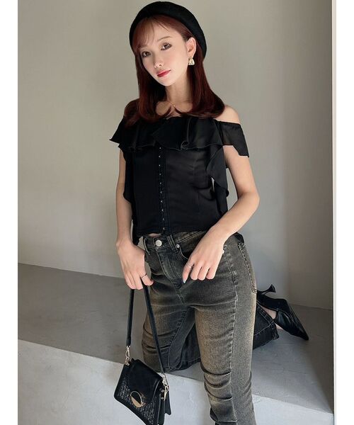 RESEXXY（リゼクシー）の「コルセットラッフルブラウス（シャツ/ブラウス・レディース・グレー/ホワイト/ブラック・FREE）」の14枚目の写真