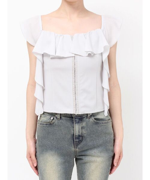 RESEXXY（リゼクシー）の「コルセットラッフルブラウス（シャツ/ブラウス・レディース・グレー/ホワイト/ブラック・FREE）」の19枚目の写真