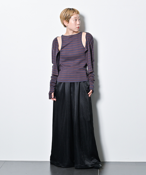 CITYSHOP(シティーショップ)の「SATIN EASY パンツ(その他パンツ・レディース・ブラック/ブラウン・36/38)」の8枚目の写真