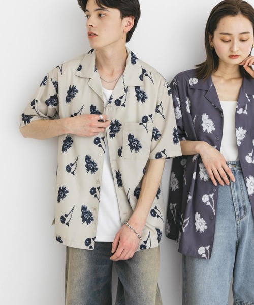 セール】『ユニセックス』ボタニカルオープンカラーショート