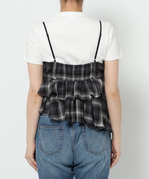 LOWRYS FARM(ローリーズファーム)の「オンブレチェックビスチェ 576770(キャミソール・レディース・チャコールグレー/レッド・FREE)」の13枚目の写真