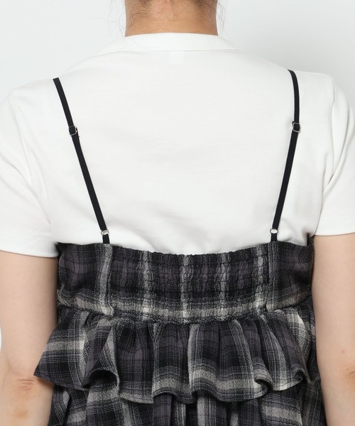 LOWRYS FARM(ローリーズファーム)の「オンブレチェックビスチェ 576770(キャミソール・レディース・チャコールグレー/レッド・FREE)」の14枚目の写真