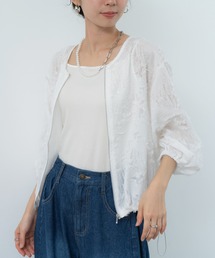 【ANNA LUNA】着こなしの 主役になる 表情豊かな ジャカード ブルゾン