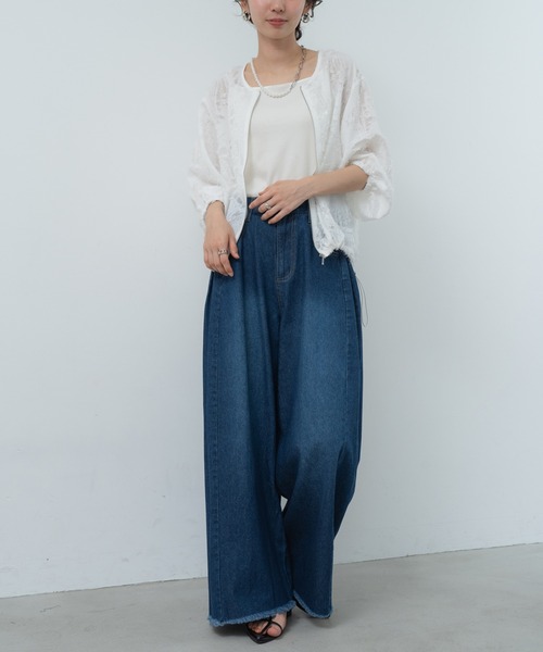 ANNA LUNA(アンナルナ)の「【ANNA LUNA】着こなしの 主役になる 表情豊かな ジャカード ブルゾン(ブルゾン・レディース・ブラック/オフホワイト・MEDIUM)」の4枚目の写真
