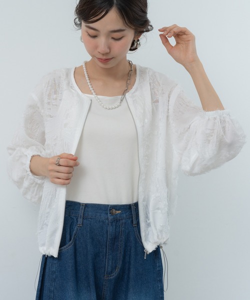ANNA LUNA(アンナルナ)の「【ANNA LUNA】着こなしの 主役になる 表情豊かな ジャカード ブルゾン(ブルゾン・レディース・ブラック/オフホワイト・MEDIUM)」の11枚目の写真