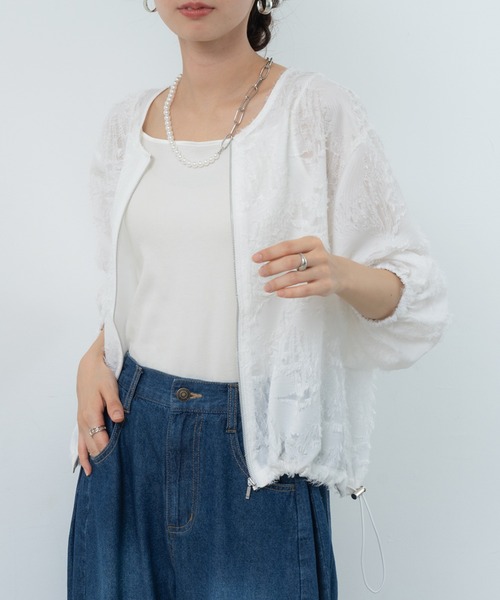 ANNA LUNA(アンナルナ)の「【ANNA LUNA】着こなしの 主役になる 表情豊かな ジャカード ブルゾン(ブルゾン・レディース・ブラック/オフホワイト・MEDIUM)」の18枚目の写真