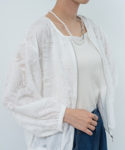 ANNA LUNA(アンナルナ)の「【ANNA LUNA】着こなしの 主役になる 表情豊かな ジャカード ブルゾン(ブルゾン・レディース・ブラック/オフホワイト・MEDIUM)」の20枚目の写真