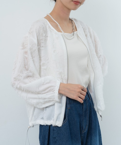 ANNA LUNA(アンナルナ)の「【ANNA LUNA】着こなしの 主役になる 表情豊かな ジャカード ブルゾン(ブルゾン・レディース・ブラック/オフホワイト・MEDIUM)」の3枚目の写真